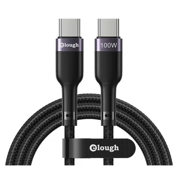 Gyorstöltő adatkábel USB-C 100W 5A 100 cm fekete